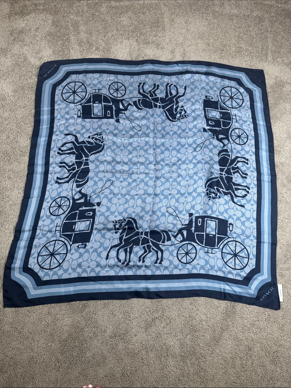 Coach Horse and Carriage Silk Scarf - Picture 2 of 5